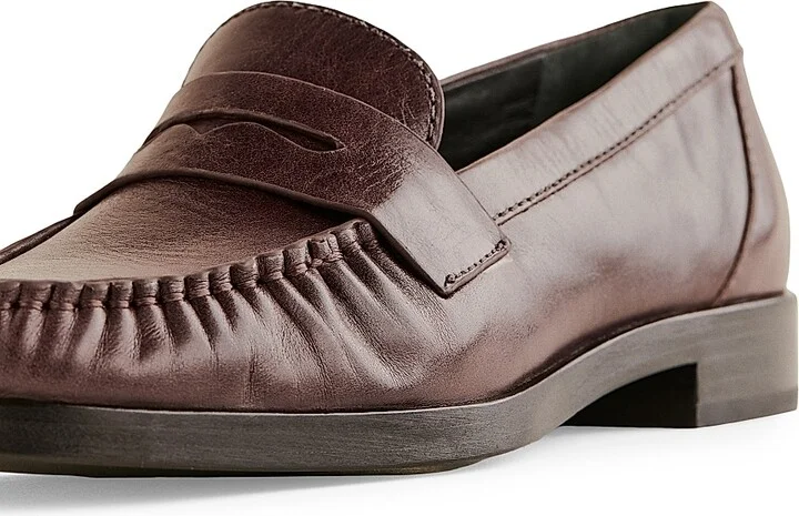 Women's Ani Ruched Leather Loafers - Black - Size 5 - Image 8