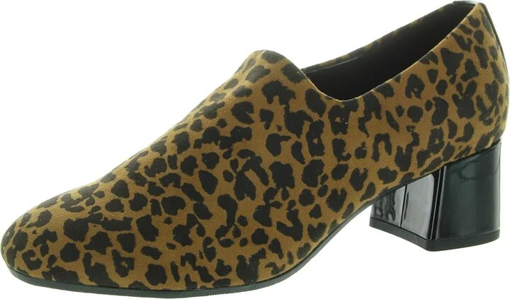Womens Animal Print Faux Suede Shooties