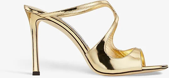 Womens Anise 95 Liquid-Gold Leather Heeled Sandals 10