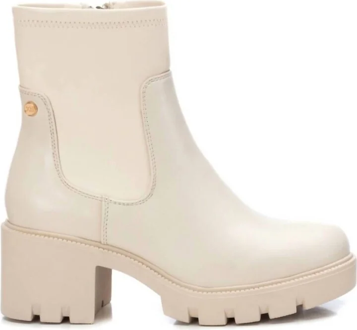 Women's Ankle Booties In Light Beige