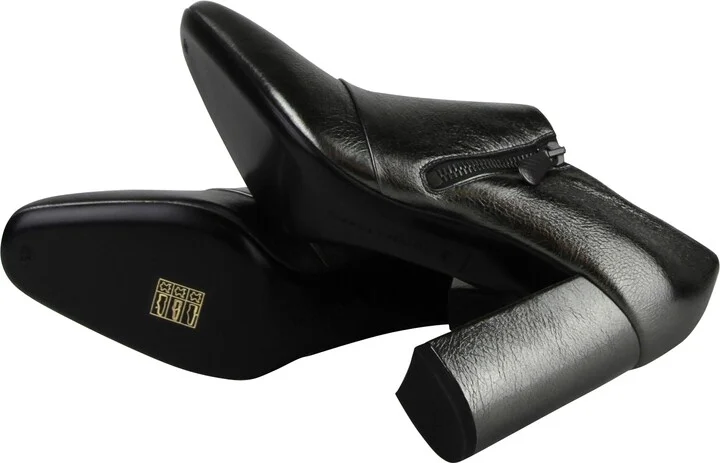 Women's Ankle Grey Metallic Leather Booties (40.5 G / 10.5 US) - Image 8