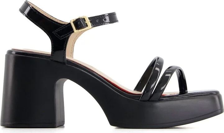 Women's Ankle Strap Heeled Sandals In Black