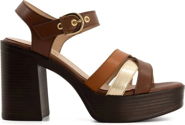 Women's Ankle Strap Heeled Sandals In Brown