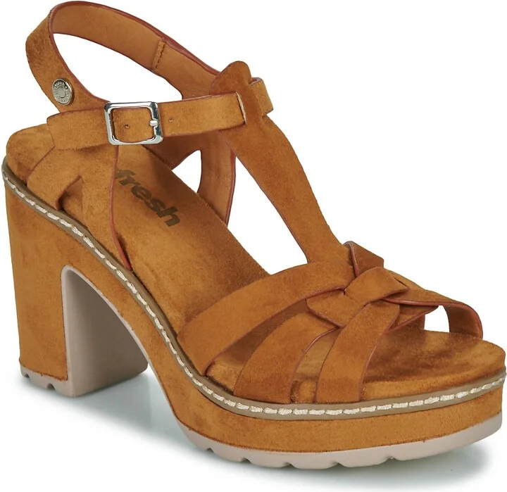 Women's Ankle Strap Heeled Sandals In Camel