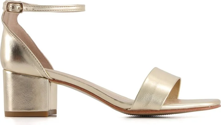 Women's Ankle Strap Heeled Sandals In Gold