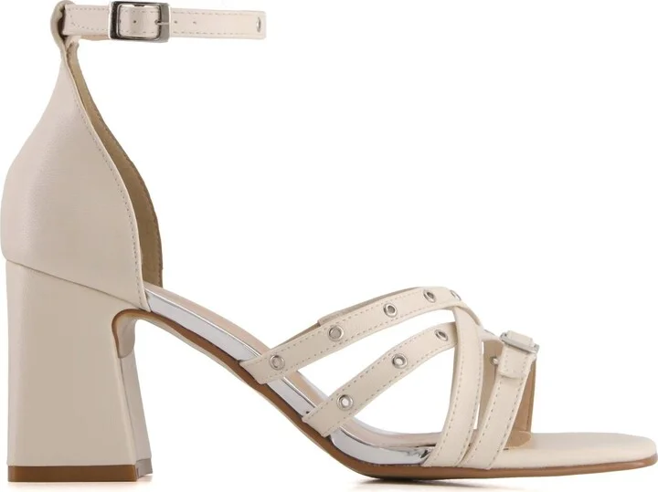 Women's Ankle Strap Heeled Sandals In Ivory