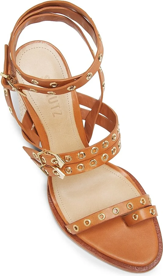 Women's Annete Grommet Leather Sandals - Brown - Size 6.5 - Image 4