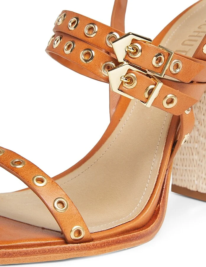 Women's Annete Grommet Leather Sandals - Brown - Size 6.5 - Image 6