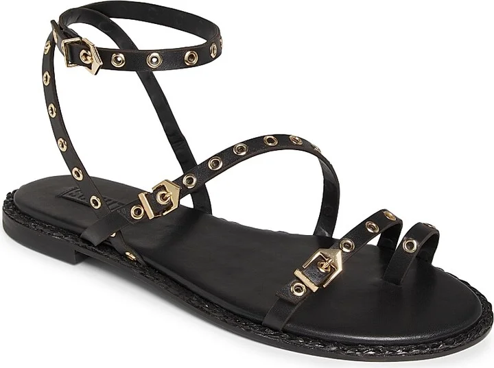 Women's Annete Leather Sandals - Black - Size 6.5 - Image 2