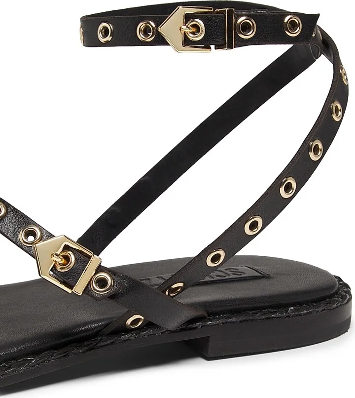 Women's Annete Leather Sandals - Black - Size 6.5 - Image 5