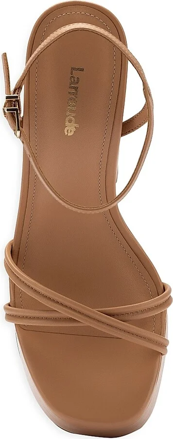 Women's Annie 140MM Leather Platform Sandals - Tan - Size 10 - Image 5