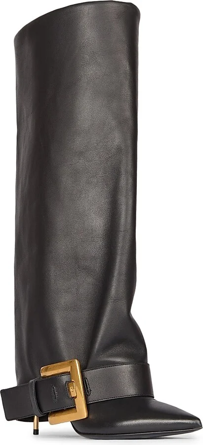 Women's Anthe 75MM Leather Knee-High Boots - Noir - Size 9 - Image 2