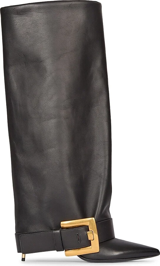 Women's Anthe 75MM Leather Knee-High Boots - Noir - Size 9