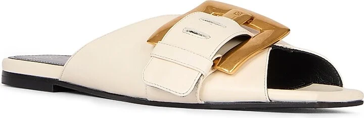 Women's Anthe Buckle-Accented Leather Sandals - Ivoire - Size 9 - Image 2