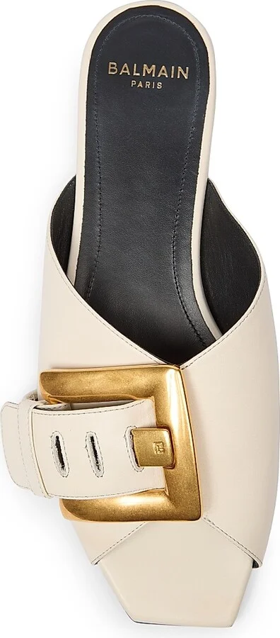 Women's Anthe Buckle-Accented Leather Sandals - Ivoire - Size 9 - Image 4