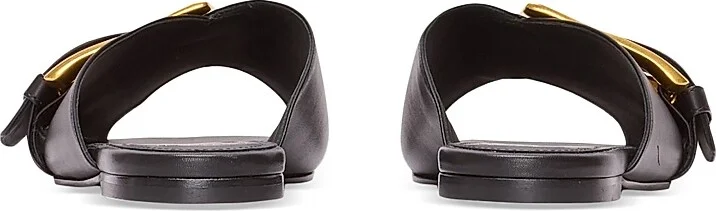 Women's Anthe Buckle-Accented Leather Sandals - Ivoire - Size 9 - Image 8