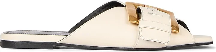 Women's Anthe Buckle-Accented Leather Sandals - Ivoire - Size 9