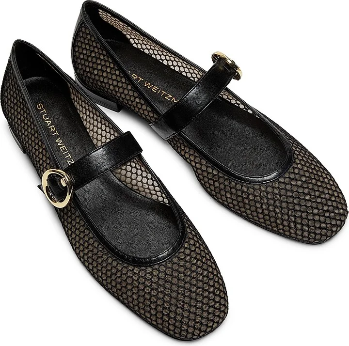 Women's Arabella Mesh & Leather Mary Janes - Black - Size 10 - Image 4