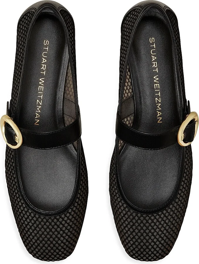 Women's Arabella Mesh & Leather Mary Janes - Black - Size 10 - Image 3