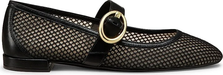 Women's Arabella Mesh & Leather Mary Janes - Black - Size 10