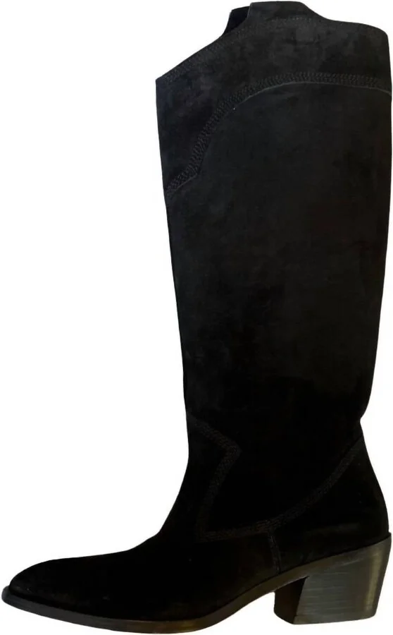 Women's Arcadia Knee-High Boot In Black Velour 03