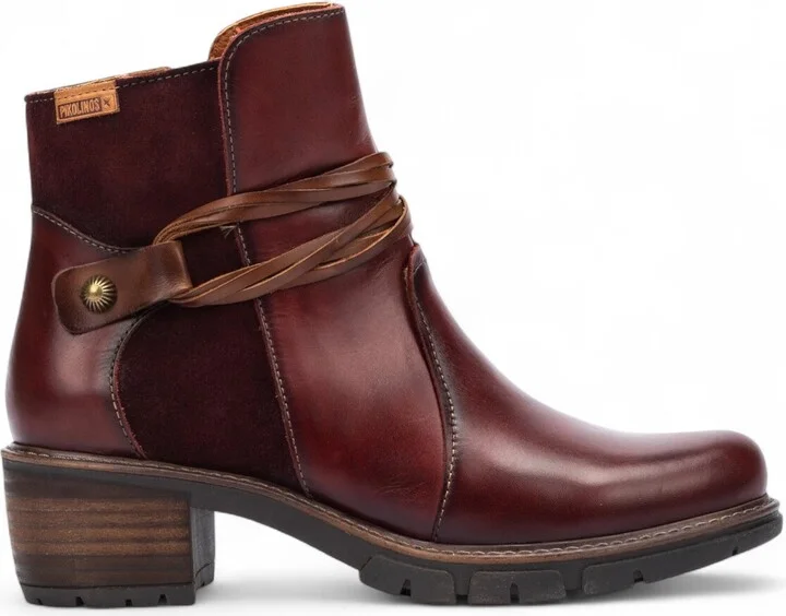 Women's Arcilla Red Leather Zipped Heel Ankle Boots - San Sebastián