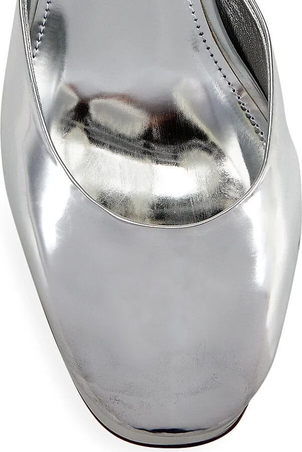 Women's Ari Metallic Leather Ankle-Strap Platform Sandals - Silver - Size 10 - Image 4