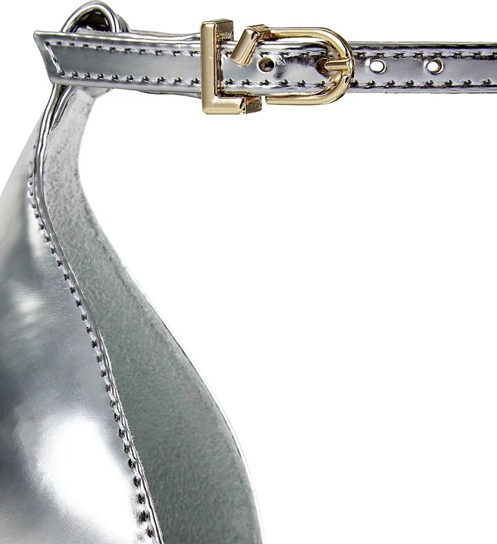 Women's Ari Metallic Leather Ankle-Strap Platform Sandals - Silver - Size 10 - Image 6