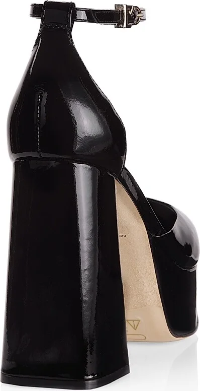 Women's Ari Patent Leather Ankle-Strap Platform Pumps - Black - Size 9 - Image 3