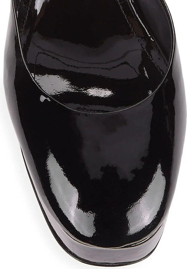 Women's Ari Patent Leather Ankle-Strap Platform Pumps - Black - Size 9 - Image 4