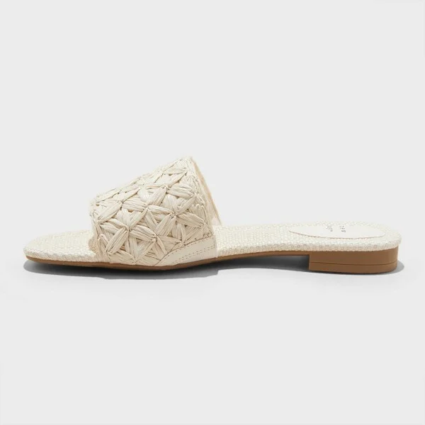 Women's Ariella Woven Raffia Slide Sandals with Memory Foam Insole - A New Day™ : Open Toe, Square Toe - Image 3