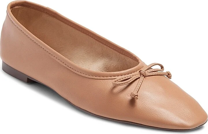 Women's Arissa Leather Ballet Flats - Honey Beige - Size 5 - Image 2