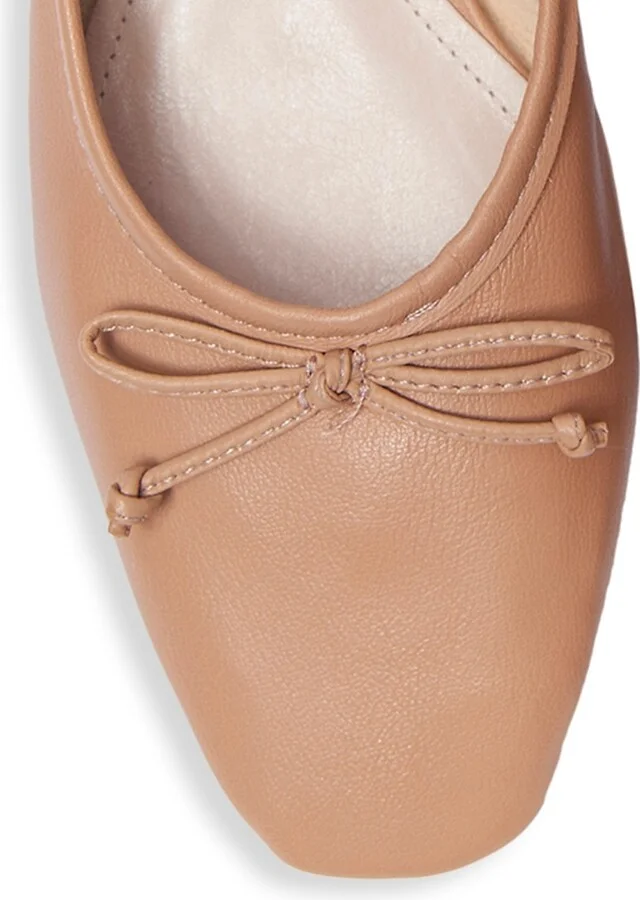 Women's Arissa Leather Ballet Flats - Honey Beige - Size 5 - Image 4
