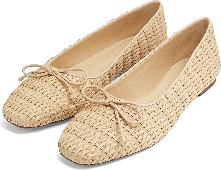 Women's Arissa Leather & Raffia Flats - Natural - Size 5.5 - Image 2