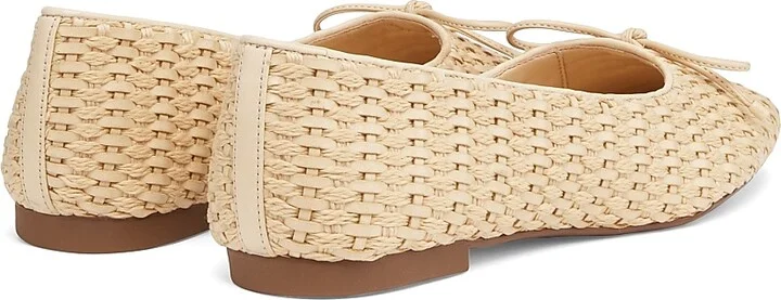 Women's Arissa Leather & Raffia Flats - Natural - Size 5.5 - Image 3