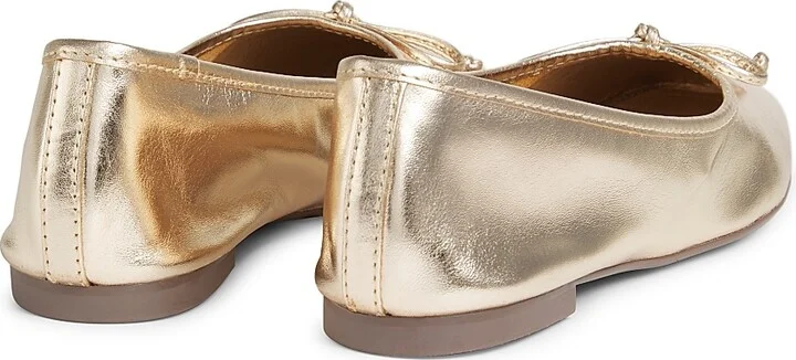 Women's Arissa Metallic Leather Ballet Flats - Platina - Size 5 - Image 3