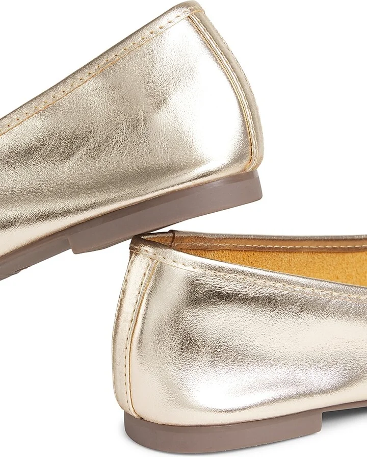 Women's Arissa Metallic Leather Ballet Flats - Platina - Size 5 - Image 6