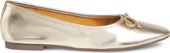 Women's Arissa Metallic Leather Ballet Flats - Platina - Size 5