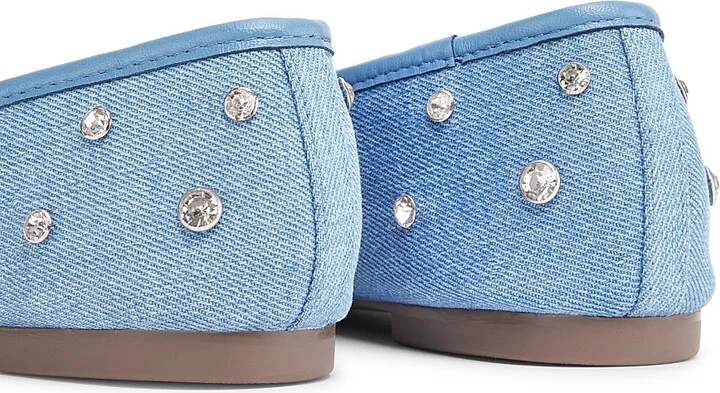 Women's Arissa Shine Embellished Denim Ballet Flats - Azul Summer Jeans - Size 5 - Image 3