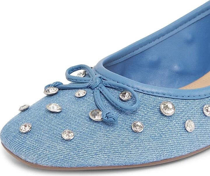 Women's Arissa Shine Embellished Denim Ballet Flats - Azul Summer Jeans - Size 5 - Image 5