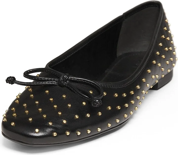 Women's Arissa Studded Leather Ballet Flats - Black - Size 8 - Image 2