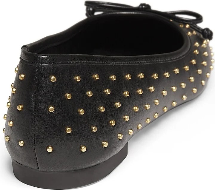 Women's Arissa Studded Leather Ballet Flats - Black - Size 8 - Image 3