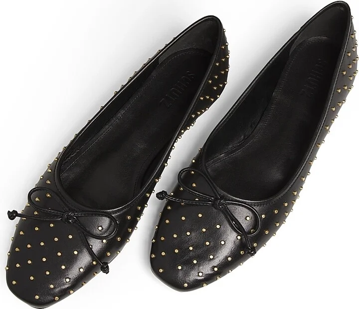 Women's Arissa Studded Leather Ballet Flats - Black - Size 8 - Image 4