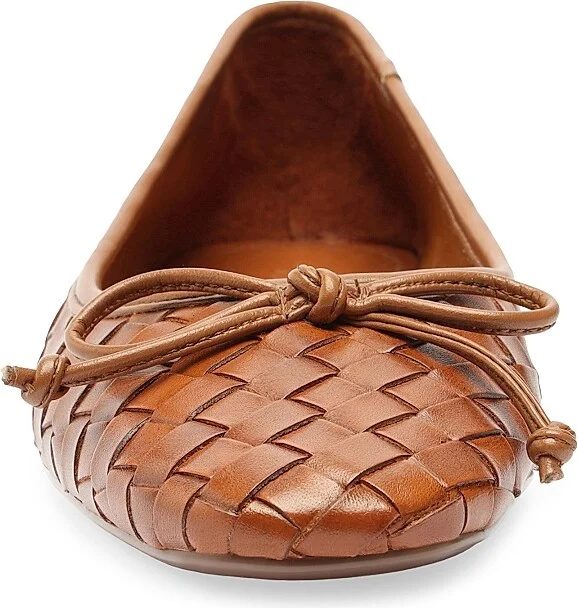 Women's Arissa Woven Leather Flats - Miele - Size 5 - Image 6