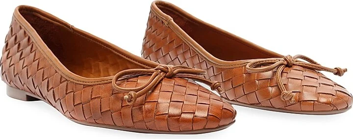 Women's Arissa Woven Leather Flats - Miele - Size 5 - Image 9