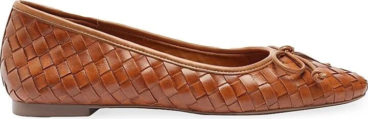 Women's Arissa Woven Leather Flats - Miele - Size 5