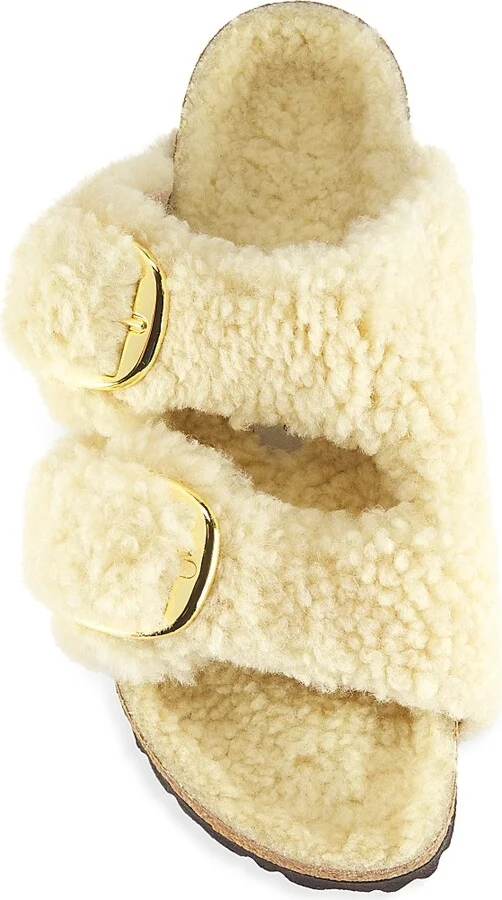Women's Arizona Buckled Teddy Sandals - Eggshell - Size 5 - Image 5