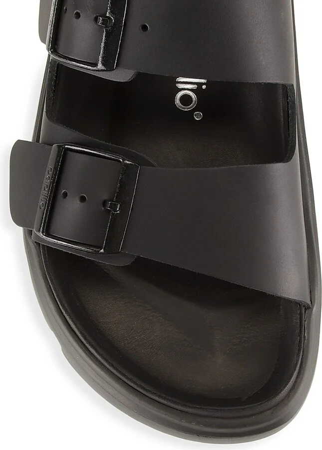 Women's Arizona Chunky Leather Platform Sandals - Black - Size 5 - Image 4
