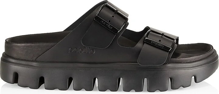 Women's Arizona Chunky Leather Platform Sandals - Black - Size 5