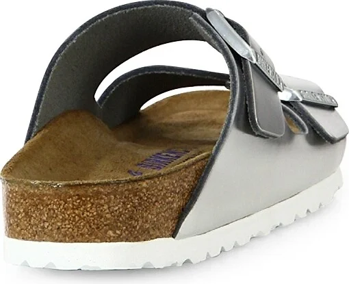 Women's Arizona Metallic Leather Sandals - Metallic Silver - Size 5 - Image 3